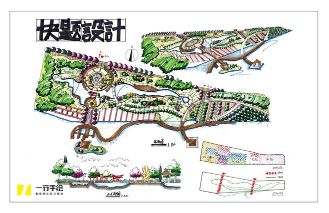 濱水休閑綠地景觀快題設計案例解析——景觀考研快題核心要點與學習路徑