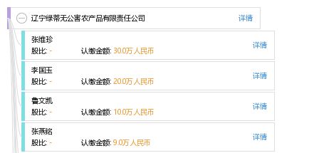 遼寧綠蒂無(wú)公害農(nóng)產(chǎn)品有限責(zé)任公司 工商信息 信用報(bào)告 財(cái)務(wù)報(bào)表 電話地址查詢 天眼查